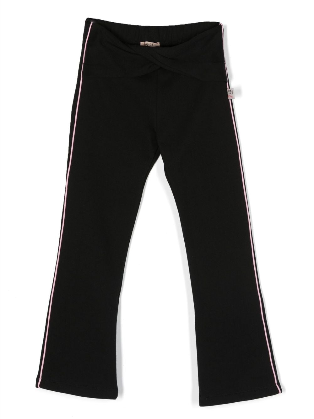 Nº21 Kids Gestreifte Hose mit verdrehtem Detail - Schwarz von Nº21 Kids