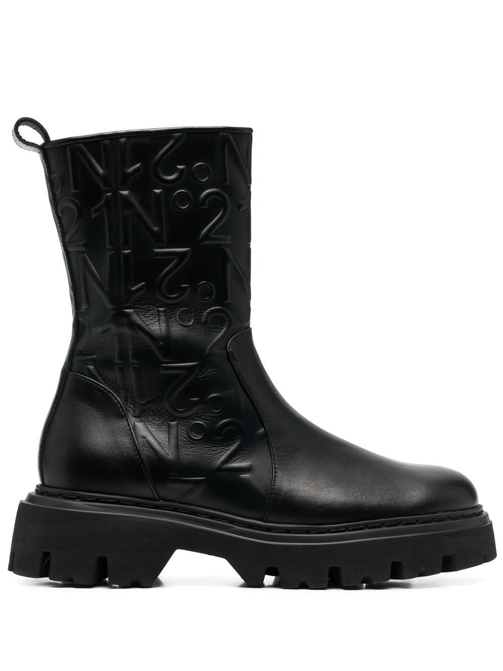 Nº21 Military-Stiefel mit Logo-Prägung - Schwarz von Nº21