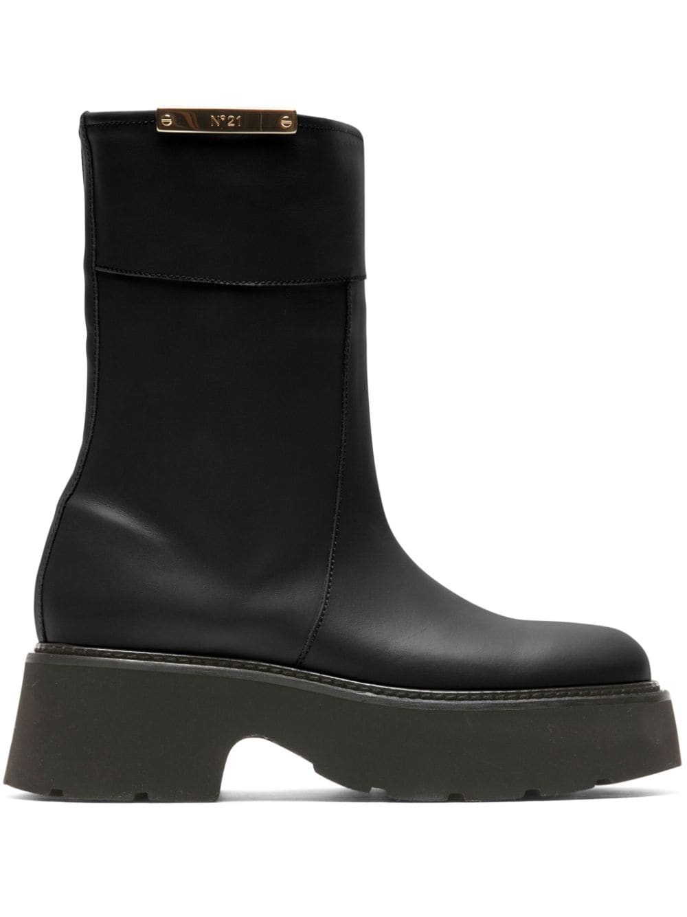 Nº21 Stiefel mit Logo-Schild - Schwarz von Nº21