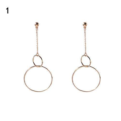 N-K Lady Fashion baumeln Ohrringe geometrische ineinander greifende Ringe Tropfen Lange Kette Creolen Ohrstecker Schmuck Geschenk kreativ und nützlich von N-K