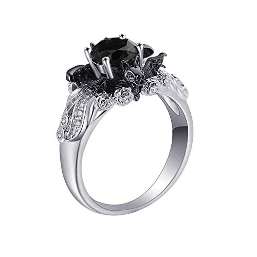 N-K Ring für Frauen Ehering Ehering Zirkon Ring Schwarz Fledermaus Ring Langlebig und praktischdauerhaftErschwinglich von N-K