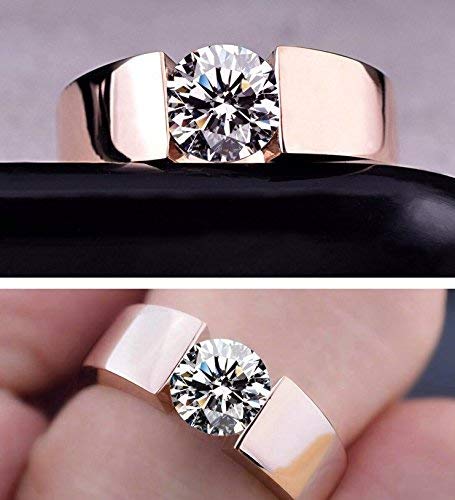 N-K Traditionelle 18 Karat Rose Goldplated Diamond Lovers Versprechen Ring für Paar sehr praktisch und beliebtErschwinglichbillig von N-K