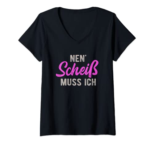 Damen Nen Scheis Muss Ich Rebellisch Rebell Zicke T-Shirt mit V-Ausschnitt von N Scheis muss ich Sarkasmus
