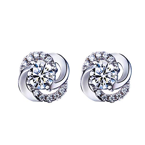 N-brand PULABO Damen Vertraglich Versilbert Strass Ohrstecker Ohrringe Piercing Schmuck Geschenk Silber Kreativ und praktisch nützlich von N-brand