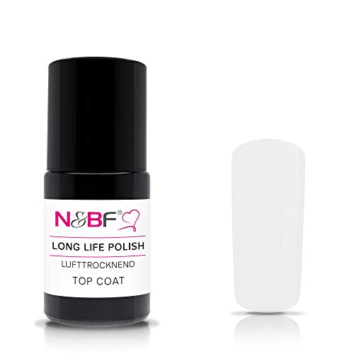 N&BF Long Life Nail Polish 15ml | Nagellack Top Coat Überlack | robuste & langlebige Lacke (lufttrocknend) | Made in Germany | vegan & 7-free | long lasting Gellack ohne UV Licht von N&BF
