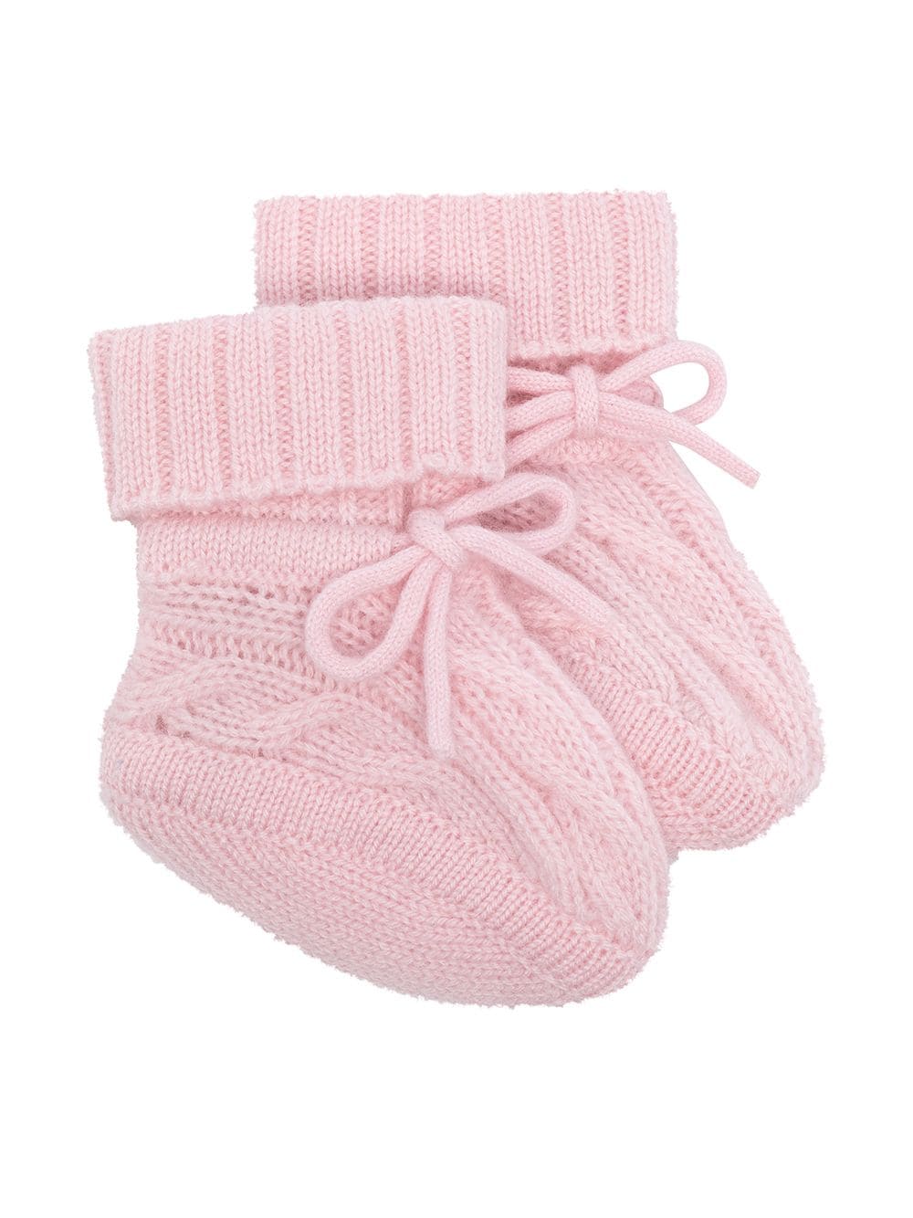 N.PEAL KIDS Babyschuhe mit Zopfmuster - Rosa von N.PEAL KIDS