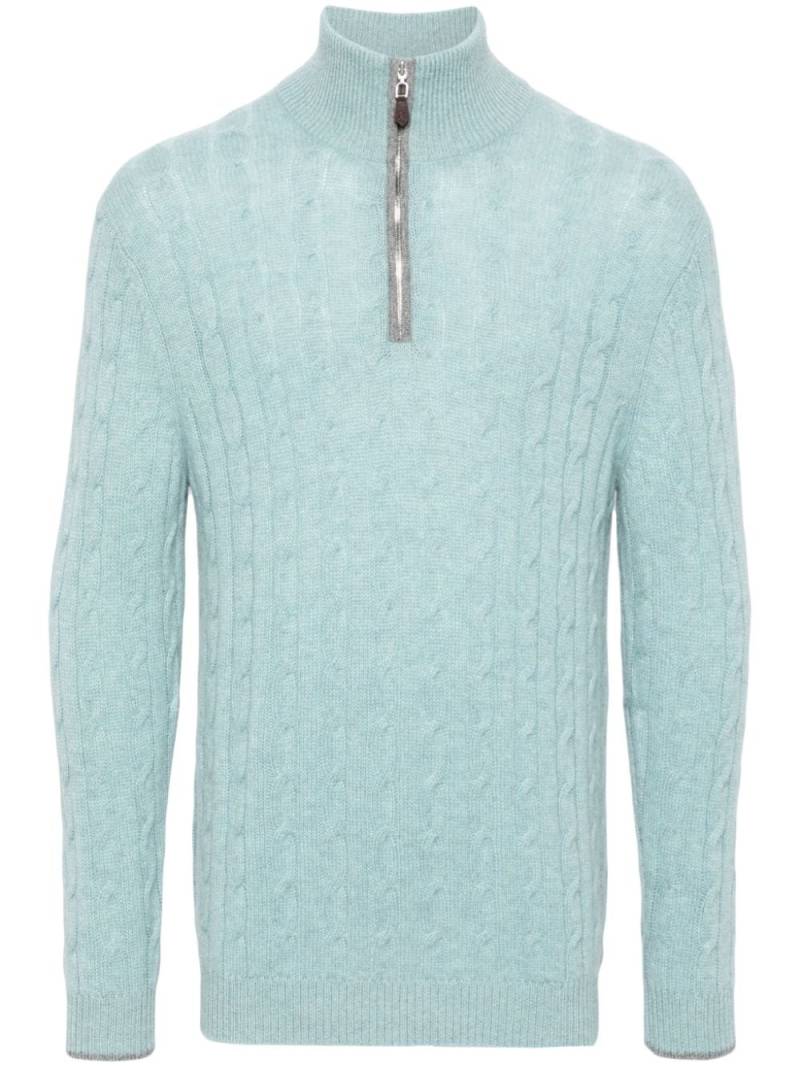 N.Peal Albermarle Pullover aus Bio-Kaschmir - Blau von N.Peal