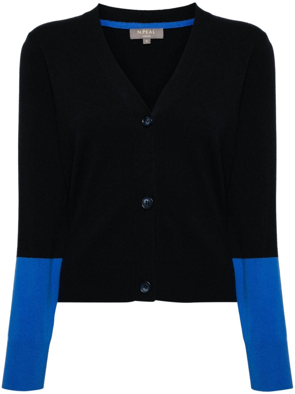 N.Peal Cardigan in Colour-Block-Optik - Blau von N.Peal