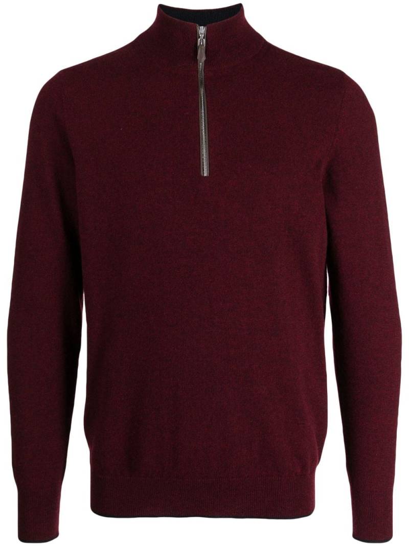 N.Peal Carnaby Pullover mit Reißverschluss - Rot von N.Peal