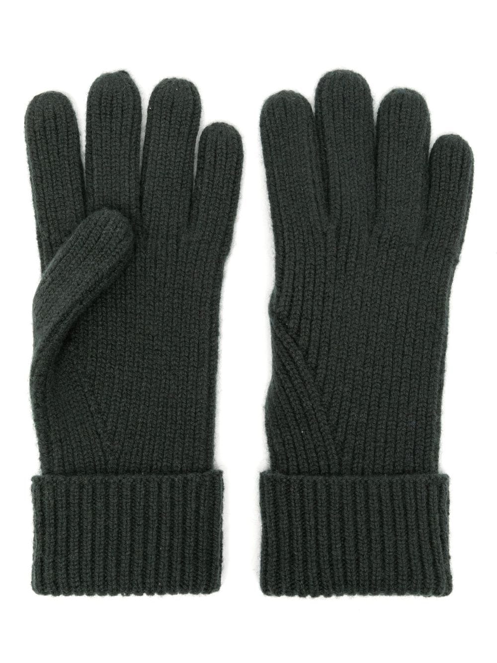 N.Peal Gerippte Handschuhe aus Kaschmir - Grün von N.Peal