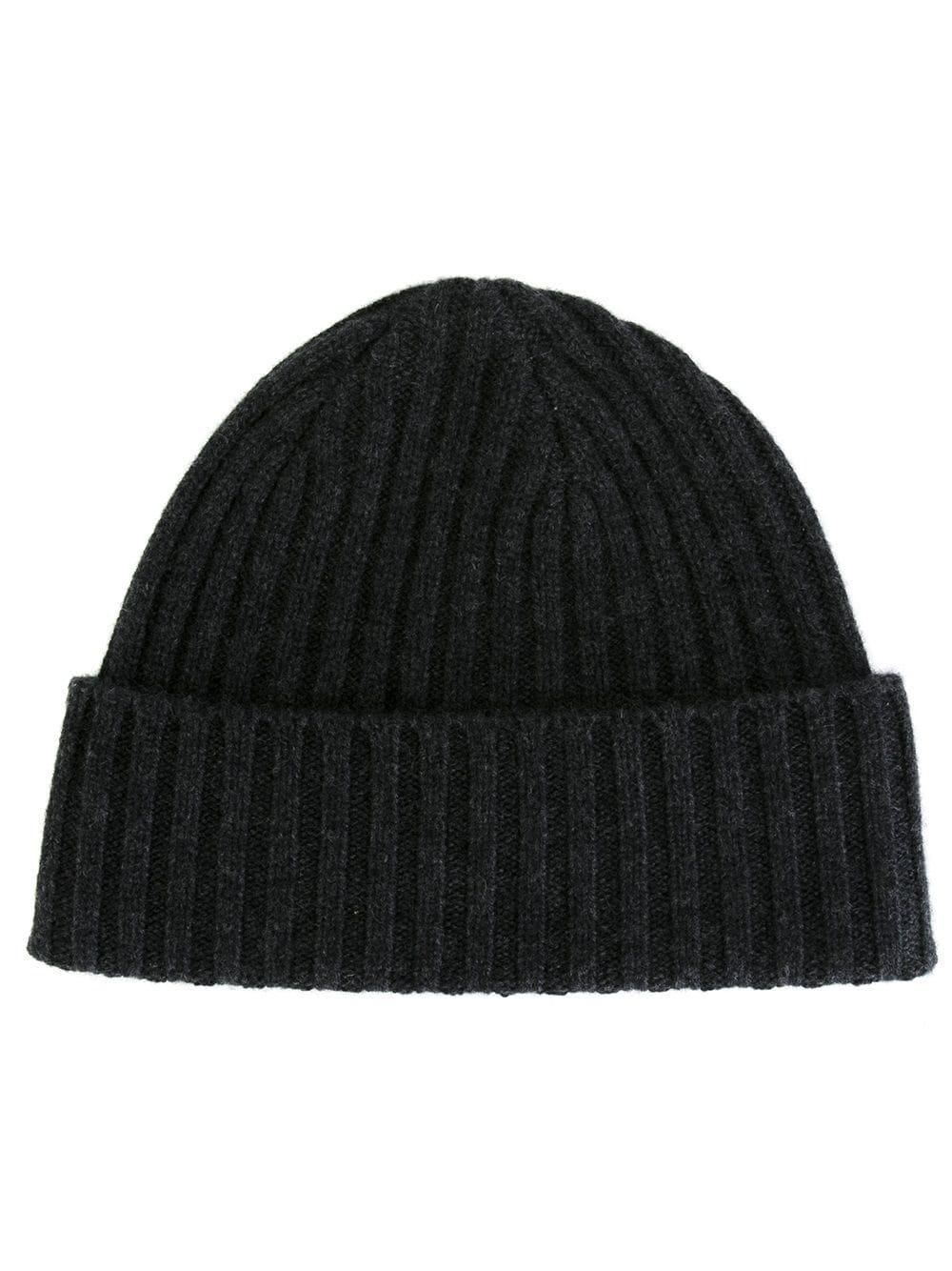 N.Peal Kaschmir-Beanie aus Rippstrick - Grau von N.Peal