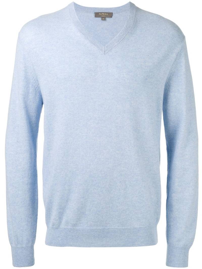 N.Peal Kaschmirpullover mit V-Ausschnitt - Blau von N.Peal