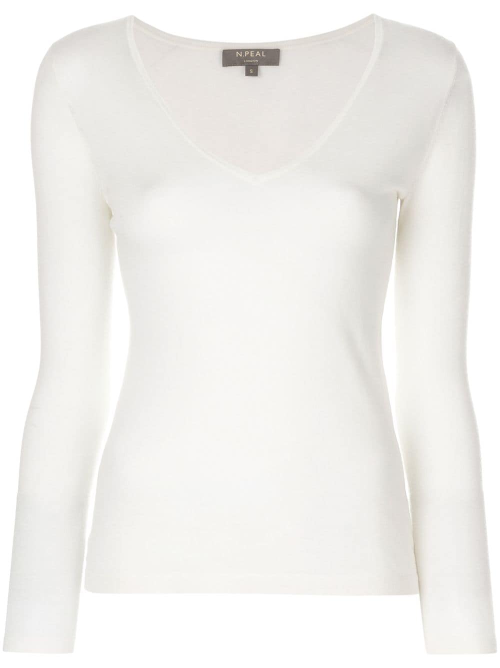 N.Peal Pullover mit V-Ausschnitt - Weiß von N.Peal
