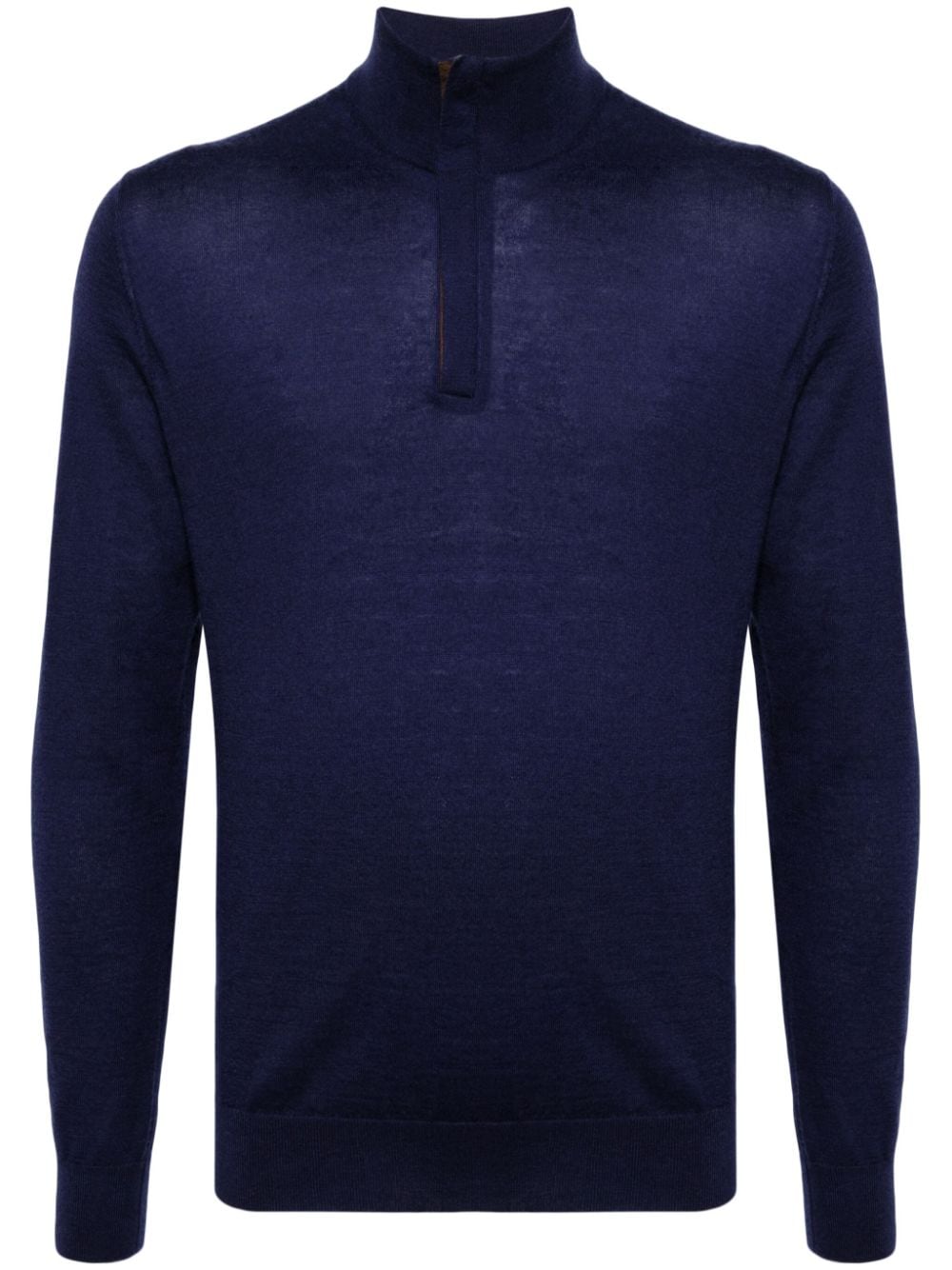 N.Peal Regent FG Pullover mit kurzem Reißverschluss - Blau von N.Peal