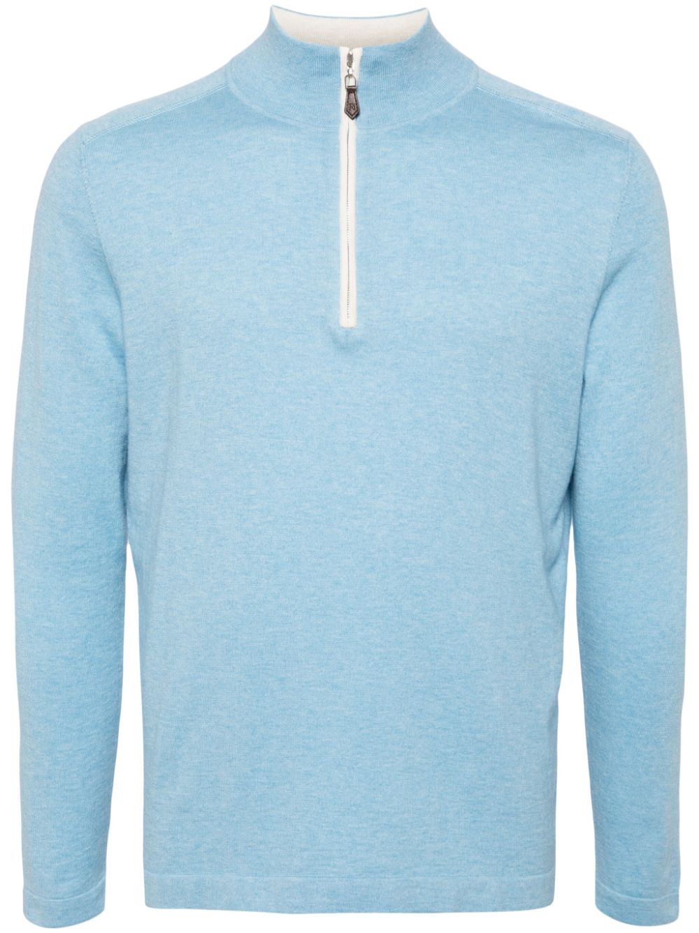 N.Peal Salcombe Pullover mit kurzem Reißverschluss - Blau von N.Peal