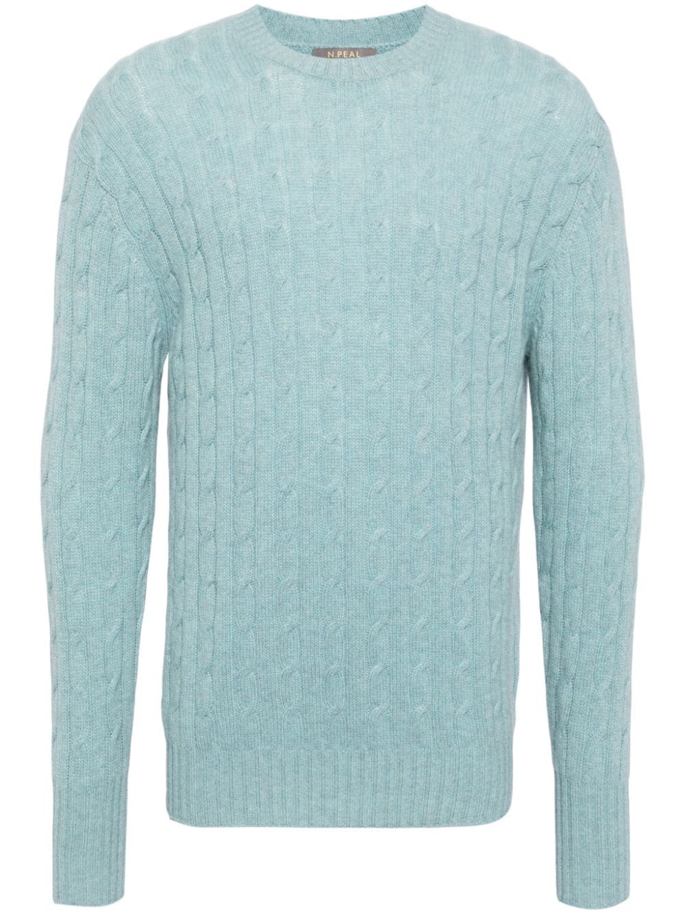 N.Peal Thames Pullover mit Zopfmuster - Blau von N.Peal