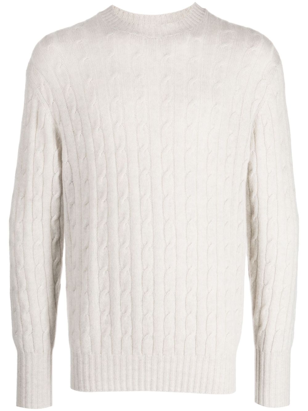 N.Peal The Thames Pullover mit Zopfmuster - Grau von N.Peal