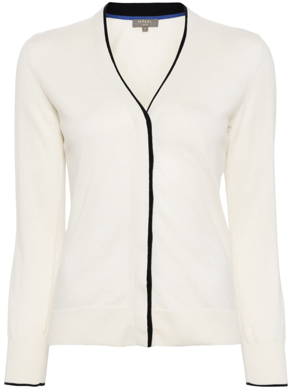 N.Peal contrast-trim V-neck cardigan - Weiß von N.Peal