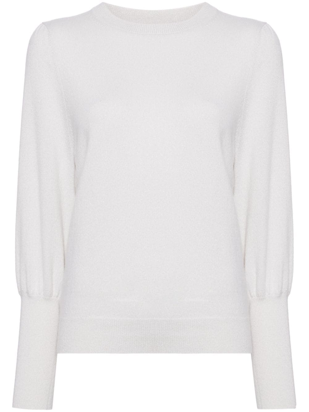 N.Peal crew-neck puff-sleeve jumper - Nude von N.Peal