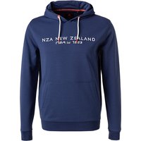 N.Z.A. Herren Hoodie blau Baumwolle Logo und Motiv von N.Z.A.