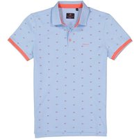 N.Z.A. Herren Polo-Shirt blau Baumwoll-Piqué von N.Z.A.