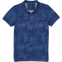 N.Z.A. Herren Polo-Shirt blau Baumwoll-Piqué von N.Z.A.