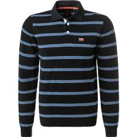 N.Z.A. Herren Pullover blau Baumwolle gestreift von N.Z.A.