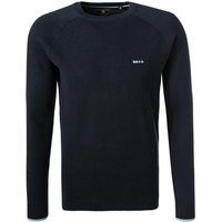 N.Z.A. Herren Pullover blau Baumwolle unifarben von N.Z.A.