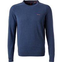 N.Z.A. Herren Pullover blau Baumwolle unifarben von N.Z.A.