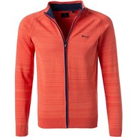 N.Z.A. Herren Strickjacke orange Baumwolle unifarben von N.Z.A.