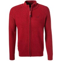 N.Z.A. Herren Strickjacke rot Wolle unifarben von N.Z.A.