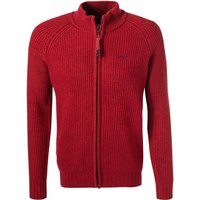 N.Z.A. Herren Strickjacke rot Wolle unifarben von N.Z.A.