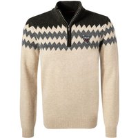 N.Z.A. Herren Troyer beige Wolle gemustert von N.Z.A.