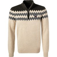 N.Z.A. Herren Troyer beige Wolle gemustert von N.Z.A.