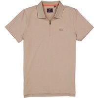 N.Z.A. Herren Zip-Polo beige Baumwoll-Jersey von N.Z.A.