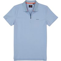 N.Z.A. Herren Zip-Polo blau Baumwoll-Jersey von N.Z.A.