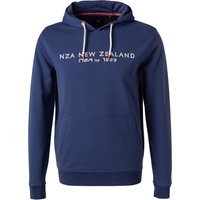 N.Z.A. Herren Hoodie blau Baumwolle Logo und Motiv von N.Z.A.