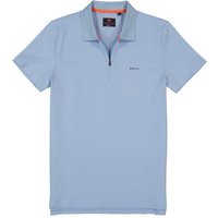 N.Z.A. Herren Zip-Polo blau Baumwoll-Jersey von N.Z.A.