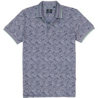 N.Z.A. Herren Polo-Shirt blau Mikrofaser gemustert von N.Z.A.