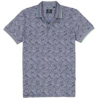 N.Z.A. Herren Polo-Shirt blau Mikrofaser gemustert von N.Z.A.