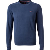 N.Z.A. Herren Pullover blau Baumwolle unifarben von N.Z.A.