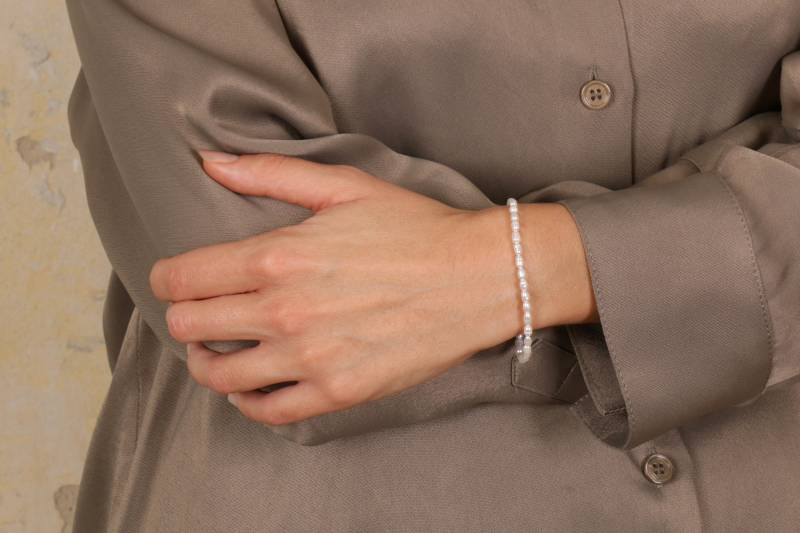 Natürliche Reisperlen-Armband Sterlingsilber-Verschluss von N207