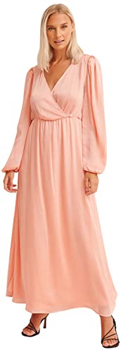 NA-KD Damen Balloon Sleeve Structured Maxi Casual Dress, Desert Pink, EU 38 von NA-KD