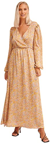 NA-KD Damen Balloon Sleeve Structured Maxi Casual Dress, Pastel Bloom, EU 36 von NA-KD
