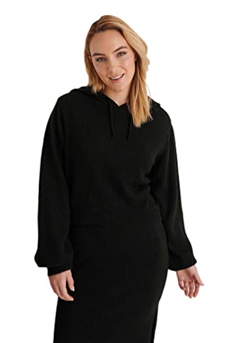 NA-KD Damen Basic Hoodie Pullover, Schwarz, M von NA-KD