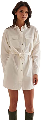 NA-KD Damen Belted Shirt Dress Lssiges Kleid, Natur, 40 von NA-KD