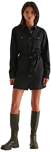 NA-KD Damen Belted Shirt Dress Lssiges Kleid, Schwarz, 36 von NA-KD