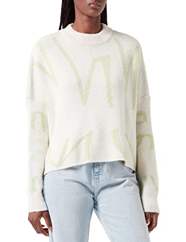 NA-KD Damen Wide Knitted Sweater Pullover, Mehrfarbig, XL von NA-KD