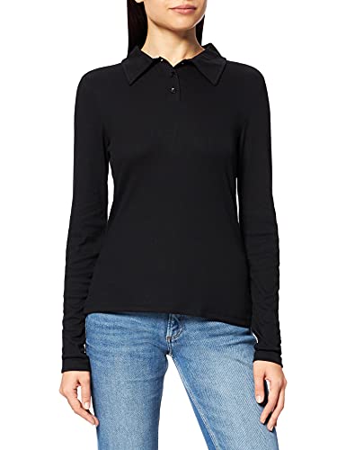 NA-KD Damen Buttoned Collar Top Hemd, Schwarz, 3XL von NA-KD