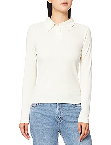 NA-KD Damen Buttoned Collar Top Hemd, gebrochenes weiß, S von NA-KD